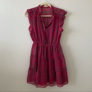 Sheer pink and grey striped Urban Outfitters dress